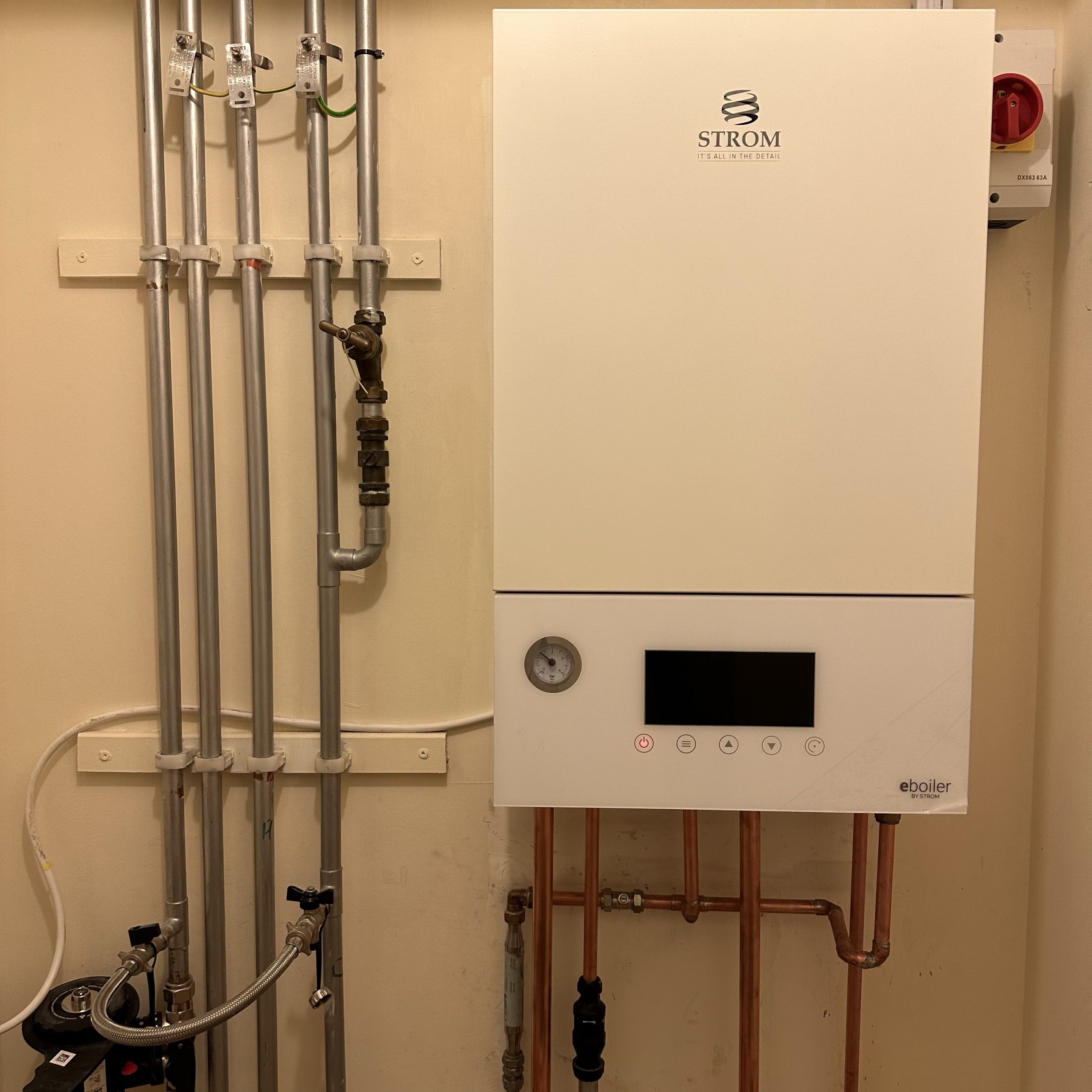 electric boiler installation in bow