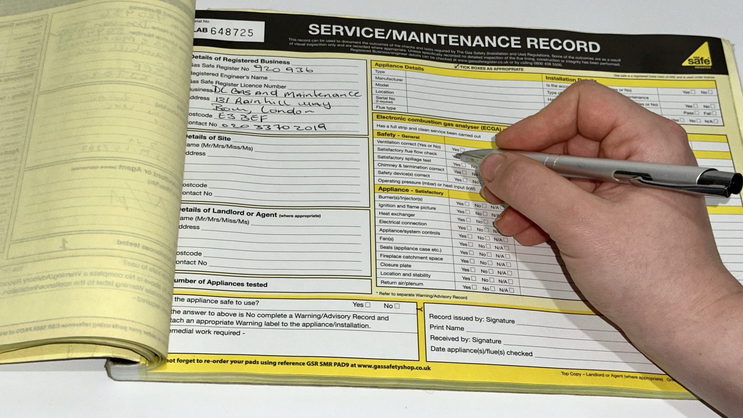 Landlord Gas Safety Certificate in East London